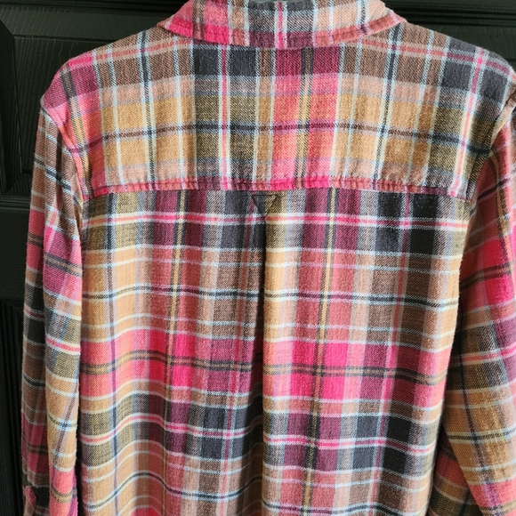 American Eagle Autumn Vibes Plaid Boyfriend Flannel Shirt - Picture 2 of 12